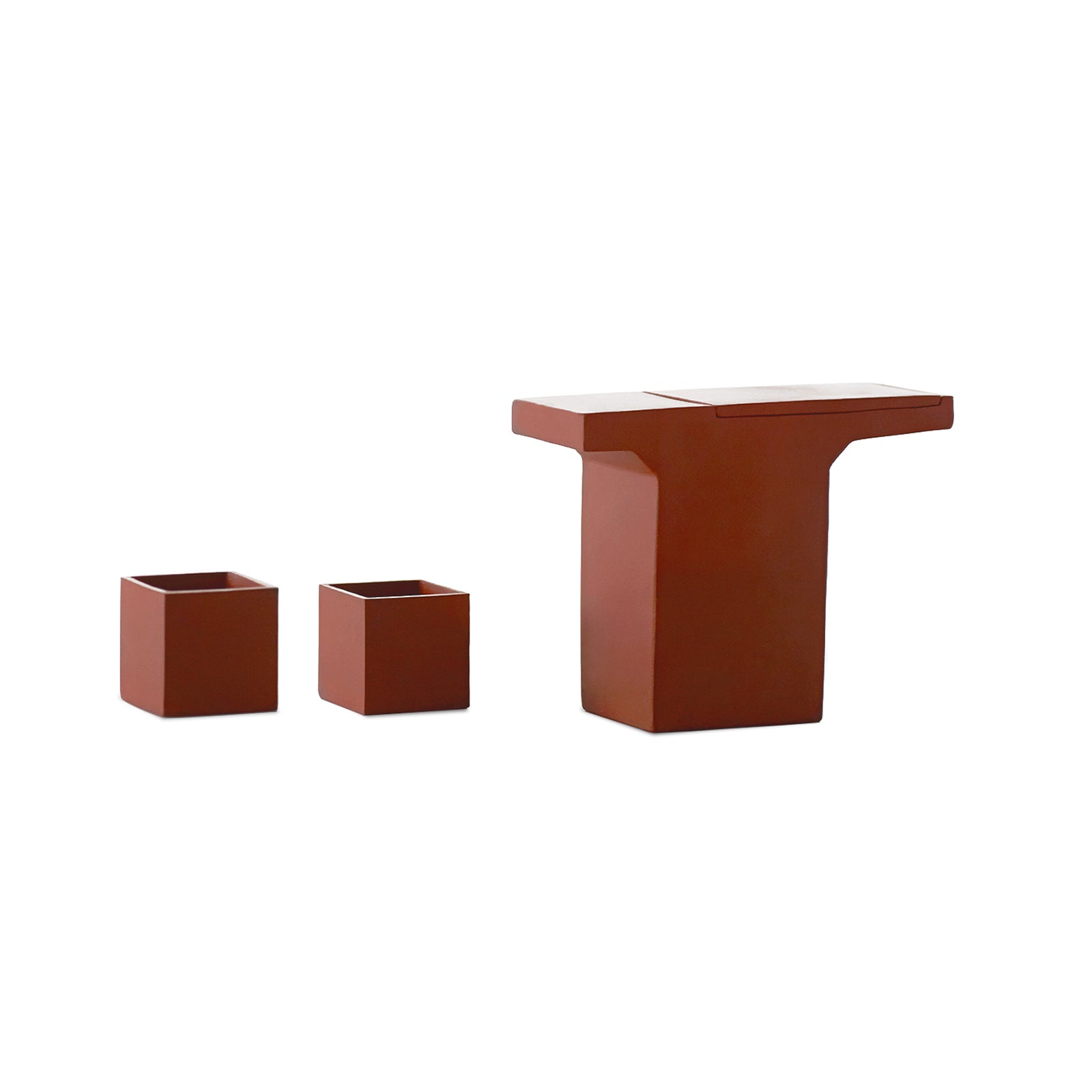 Zisha Tea Set Series ZK Purple Clay Square Tea Set with 2 Cups