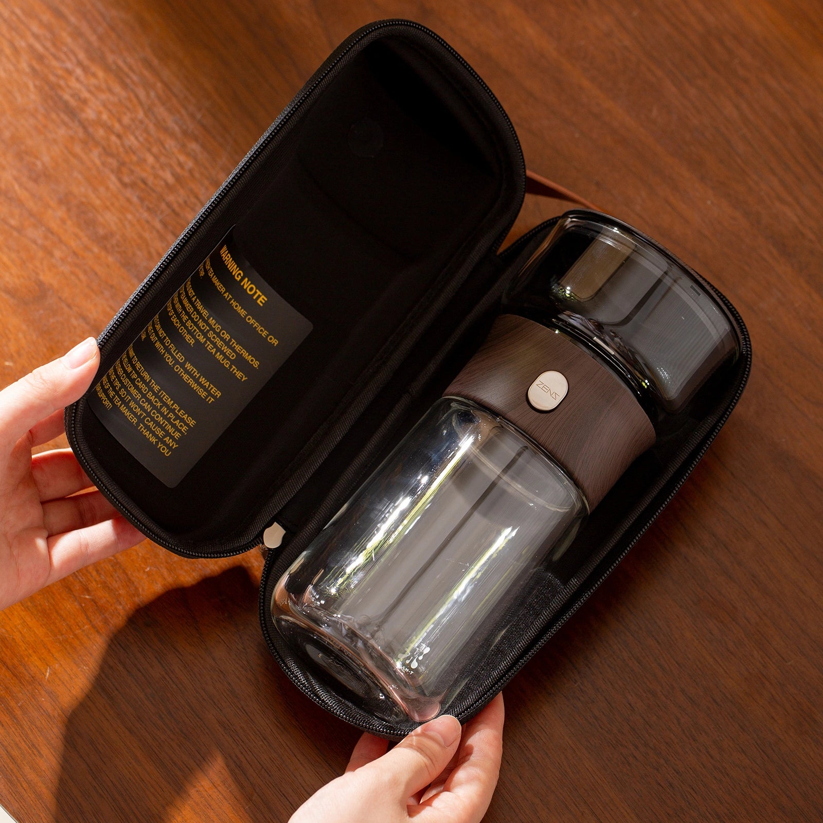 Smart Tea Maker with 9 Oz Tea Cup & Portable Bag Walnut