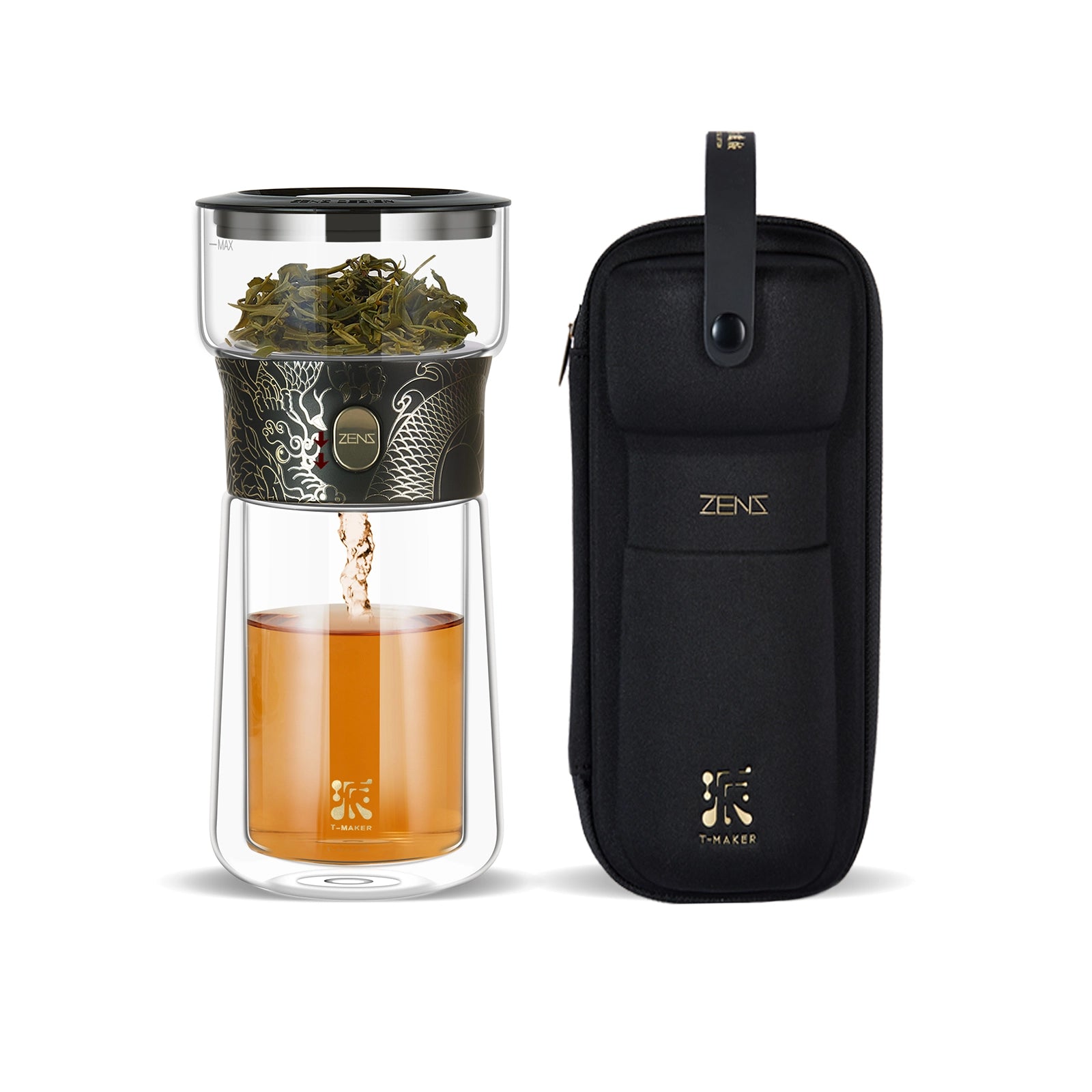ZENS Black Dragon Solo Glass Tea Brewer