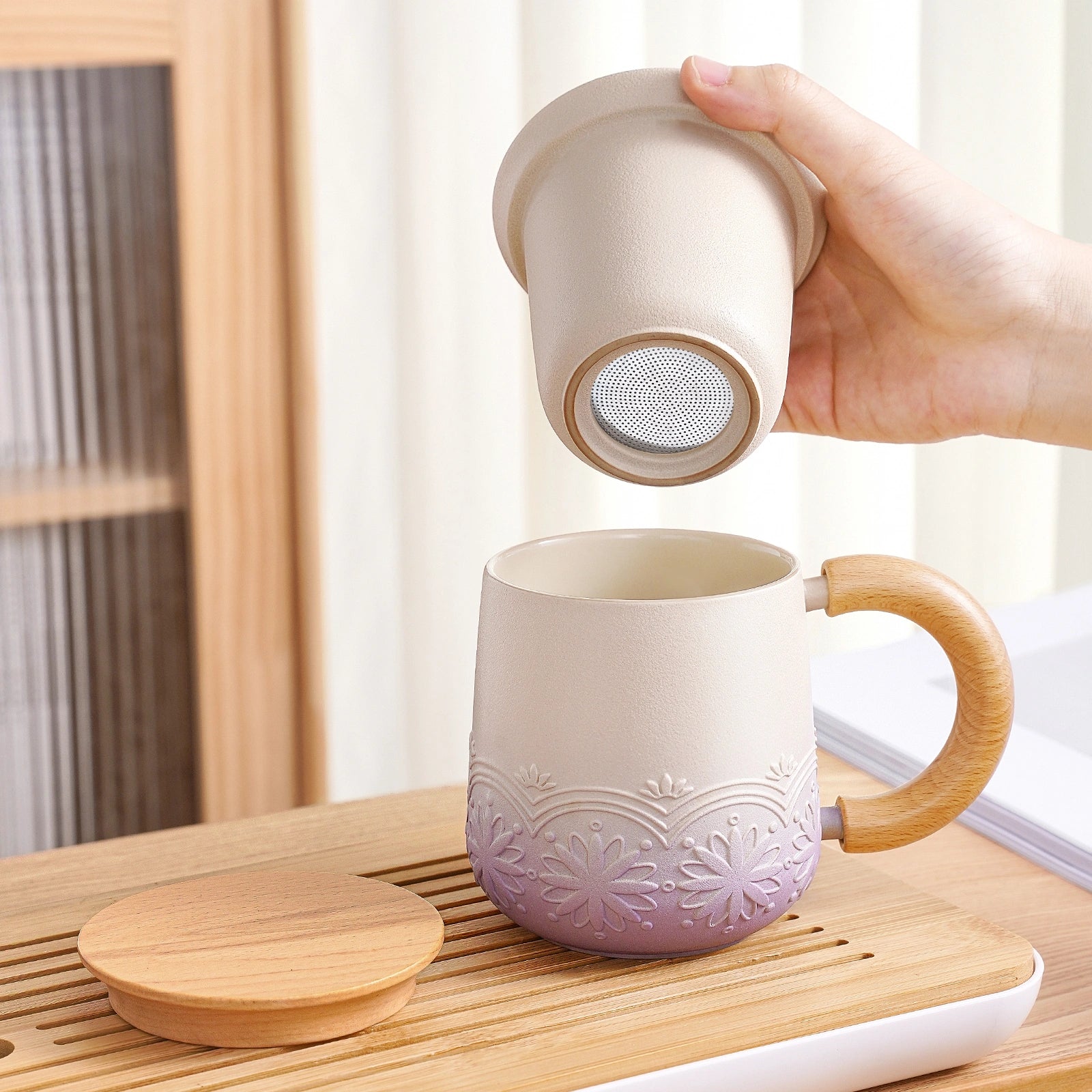 zensliving-Tea Steeper Mug for Effortless Brewing Loose Leaf 11 Oz-gifts for tealover