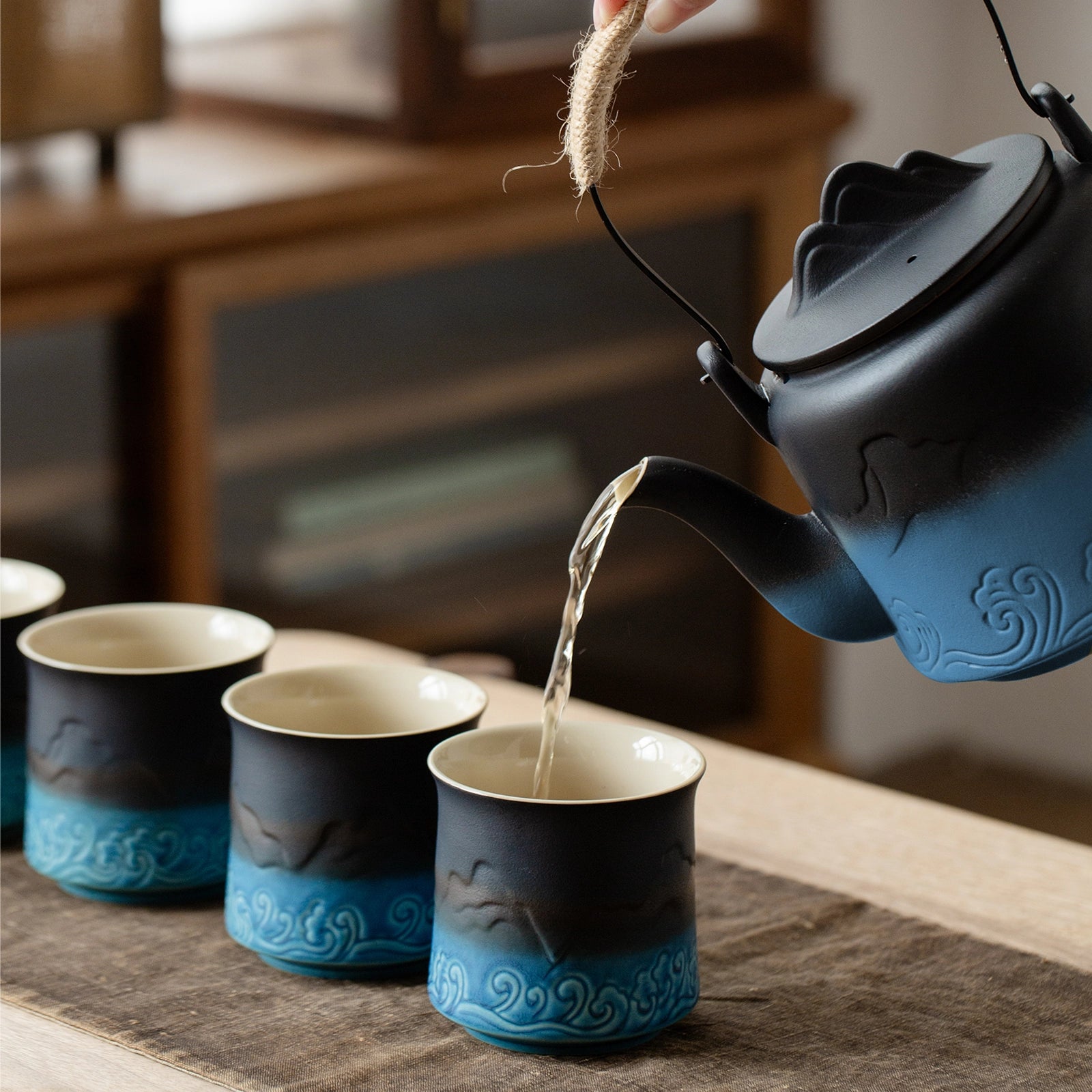 zensliving japanese tea set - ceramic tea cup set - for tea lover gifts