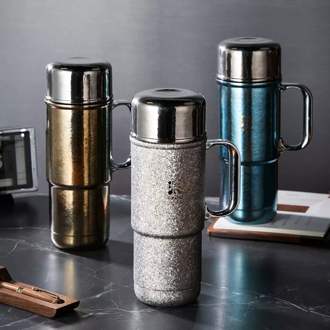 20 Oz Smart Pure Titanium Tea Tumbler Vacuum Insulated Blue