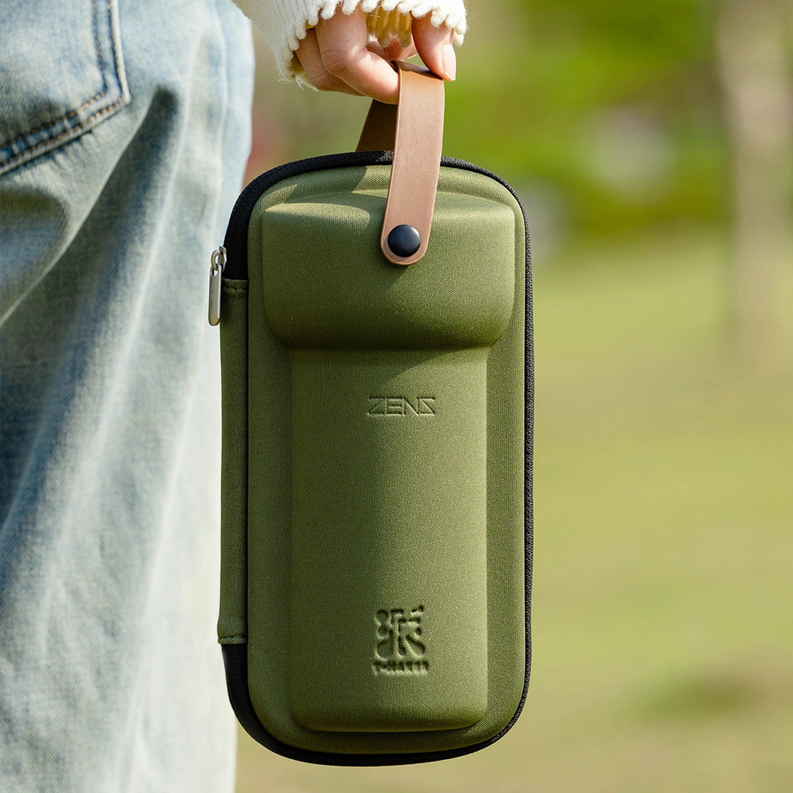 Smart Tea Maker with 9 Oz Tea Cup & Modern Bag Army Green
