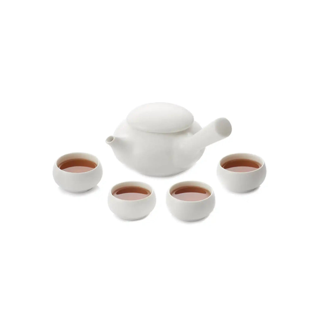 Porcelain Teapot with 4 Cups & Coaster Set Gift for Tea Lover