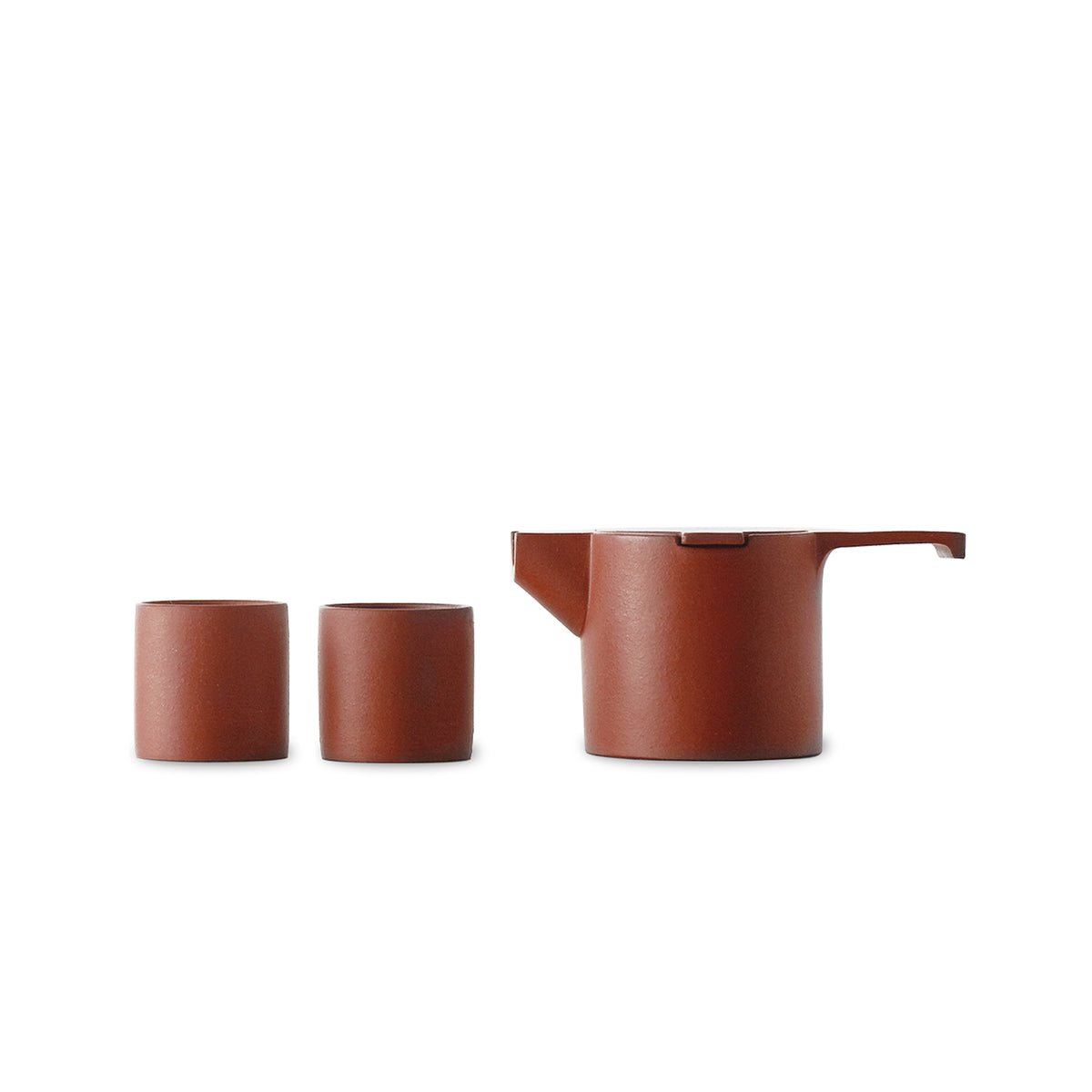 Zisha Tea Set Series ZK Purple Clay Oval Tea Set with 2 Cups