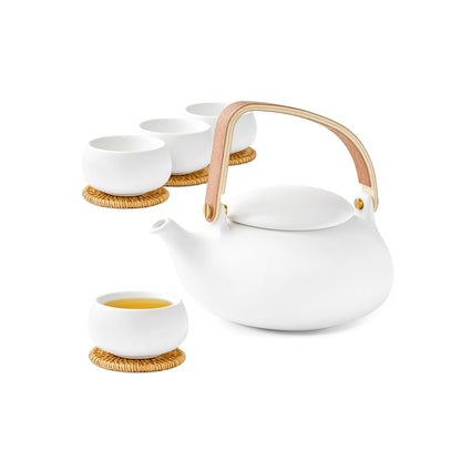 zensliving ceramic tea set white