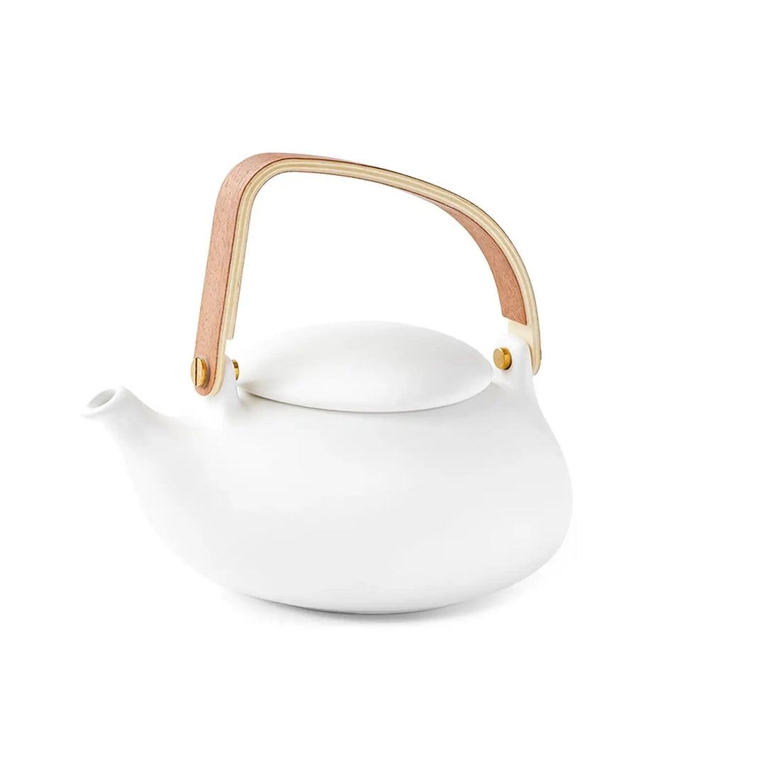 Japanese Ceramic 27 Oz Tea Pot with Fine Mesh Infuser White