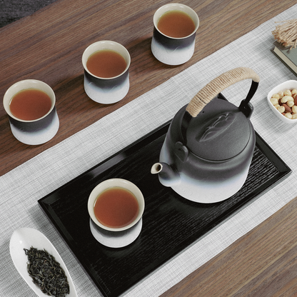 ZENS Gradient Embossed Mountain View Ceramic Tea Set