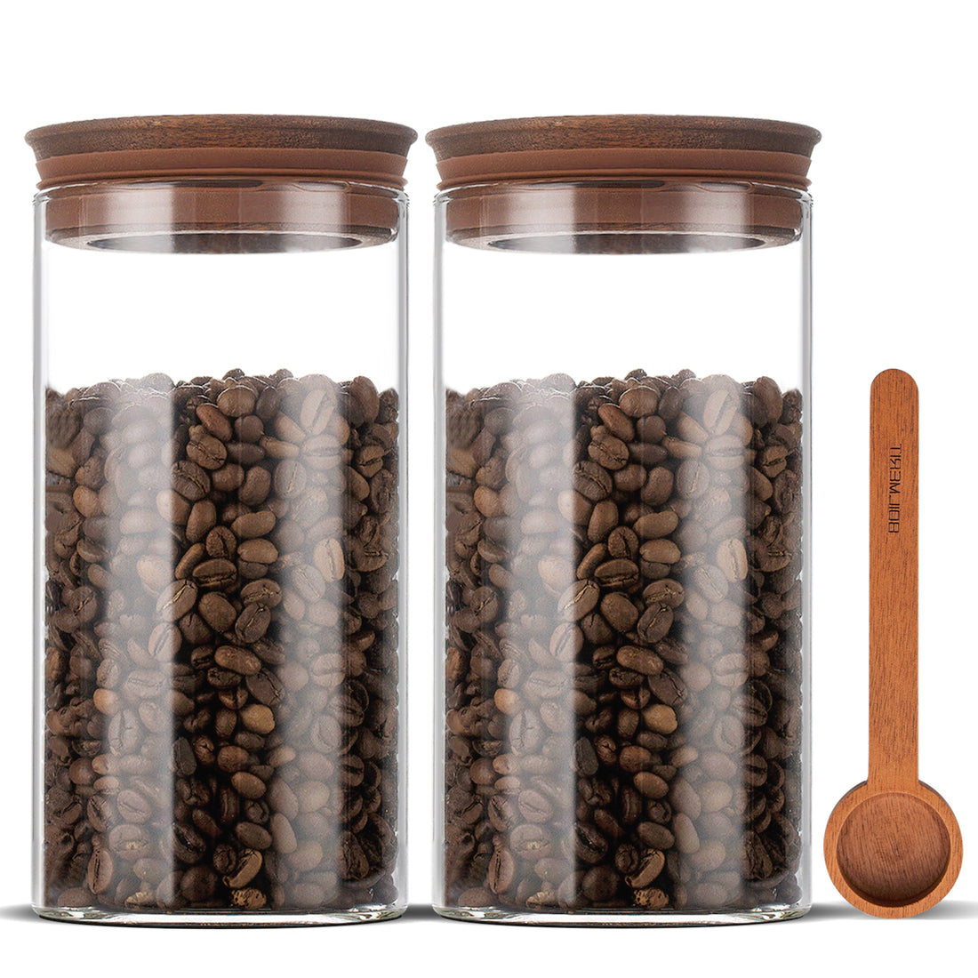 Zens 37oz Airtight Coffee Canister with Wood Lid and Scoop