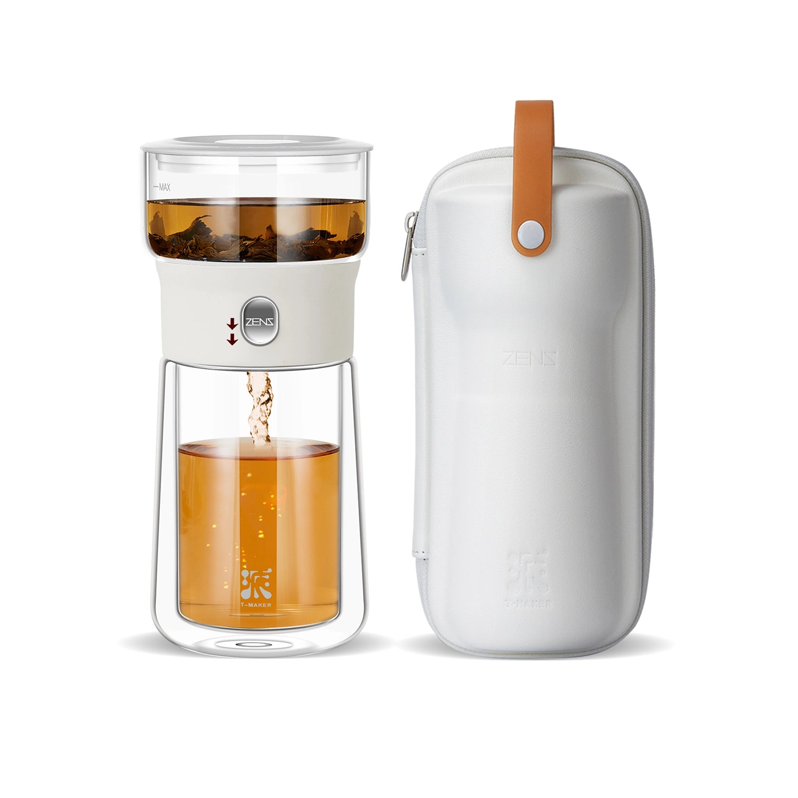 ZENS Smart Glass Tea Maker with Infuser for Loose Leaf Tea Steeper ...