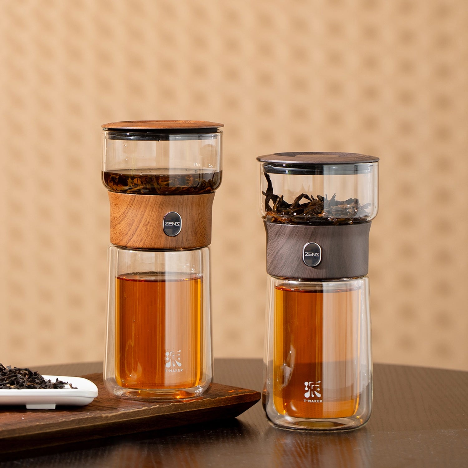 ZENS Novelty Teakwood Smart One Touch Tea Maker