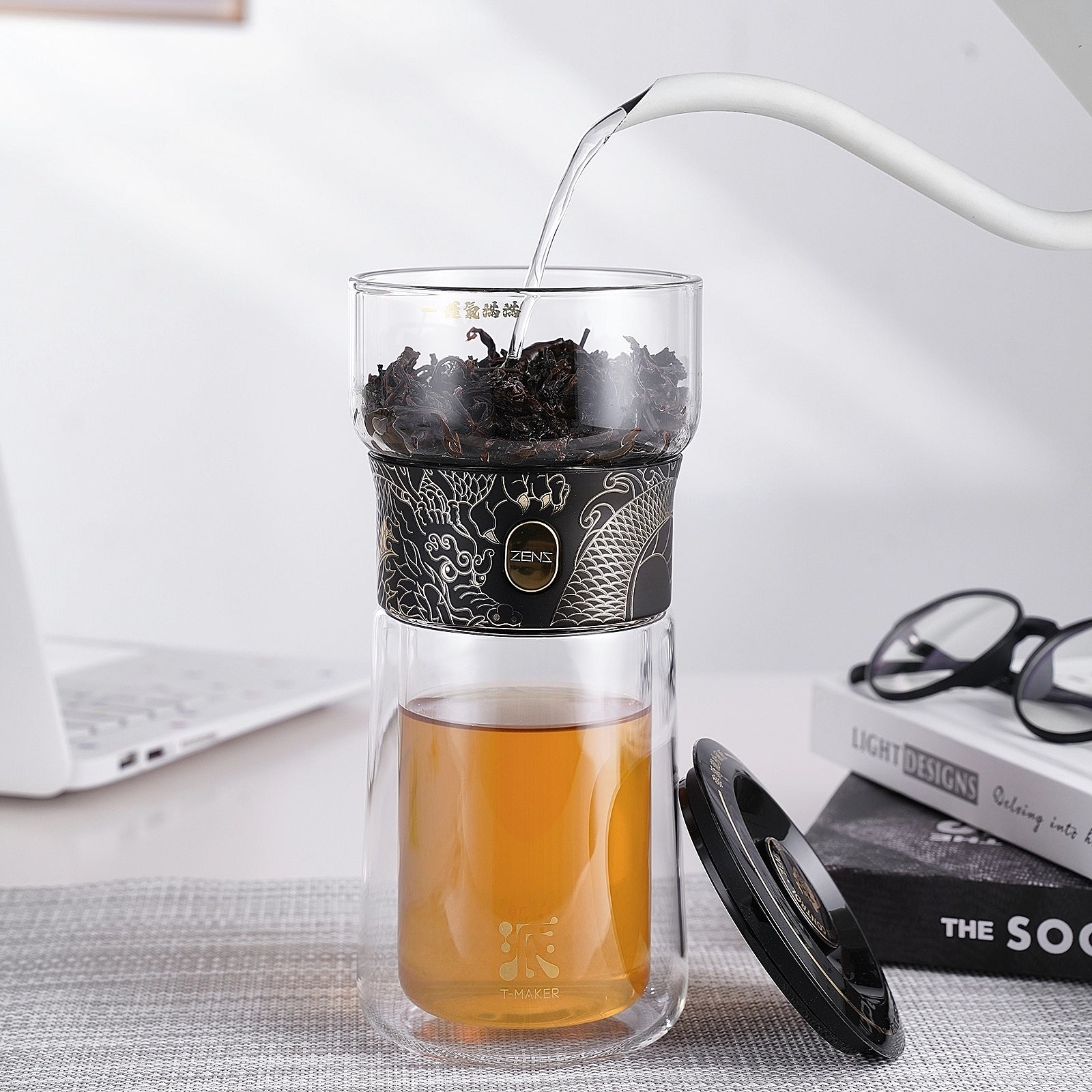 ZENS Black Dragon Solo Glass Tea Brewer