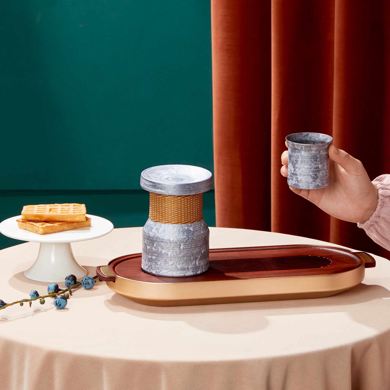 ZENS Aritayaki Extract Series Union Tea Set with 2 Cups