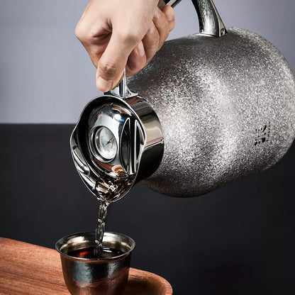 40 Oz Pure Titanium Thermal Steeping Teapot with Infuser Silver
