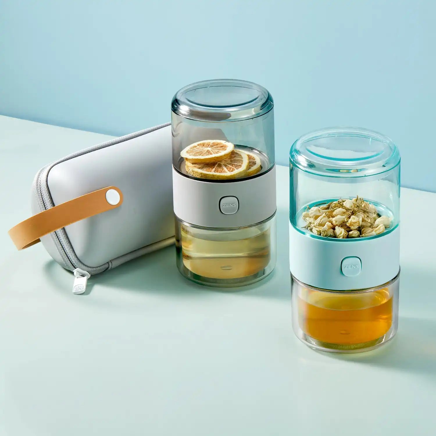 ZENS Portable Tea Maker for Loose Tea Steeper 4.7 Oz Cup Blue – ZENSLIVING