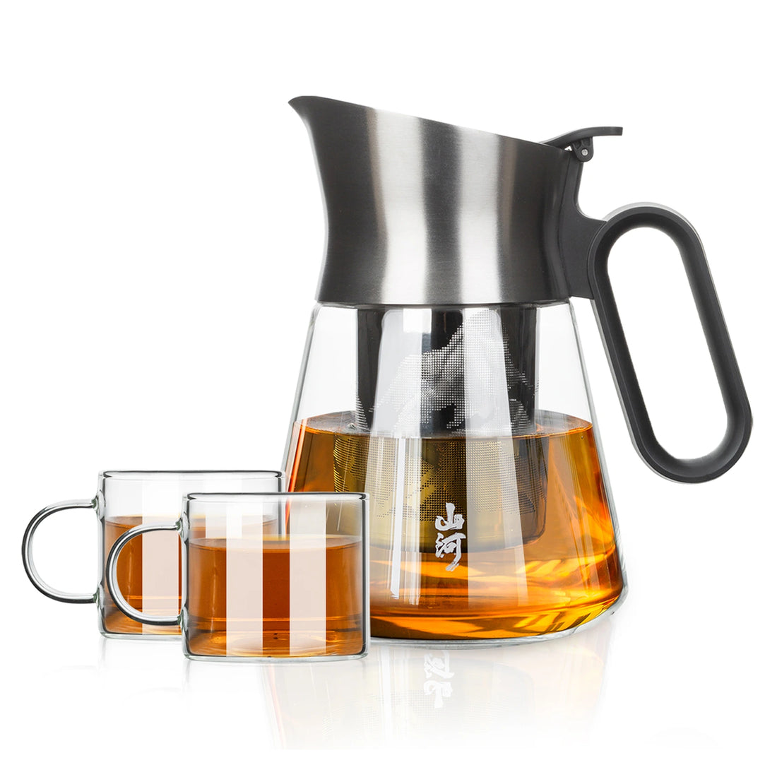 Glass Infuser Teapot 23 Oz with 2 Cups for Hot Tea Diffusers