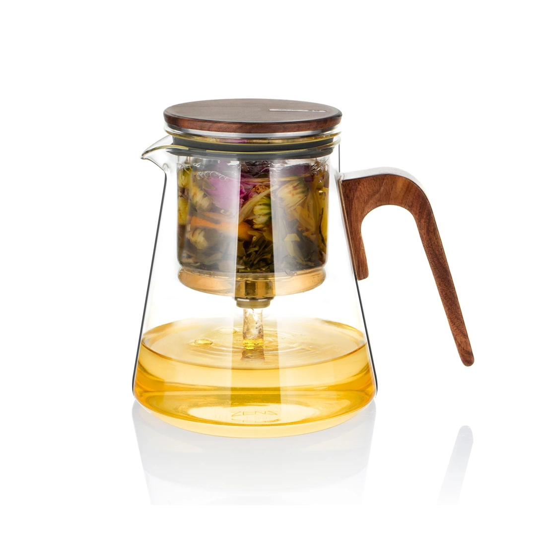 Magnetic Tea Pot 27 Oz with Infuser Walnut Wood Handle