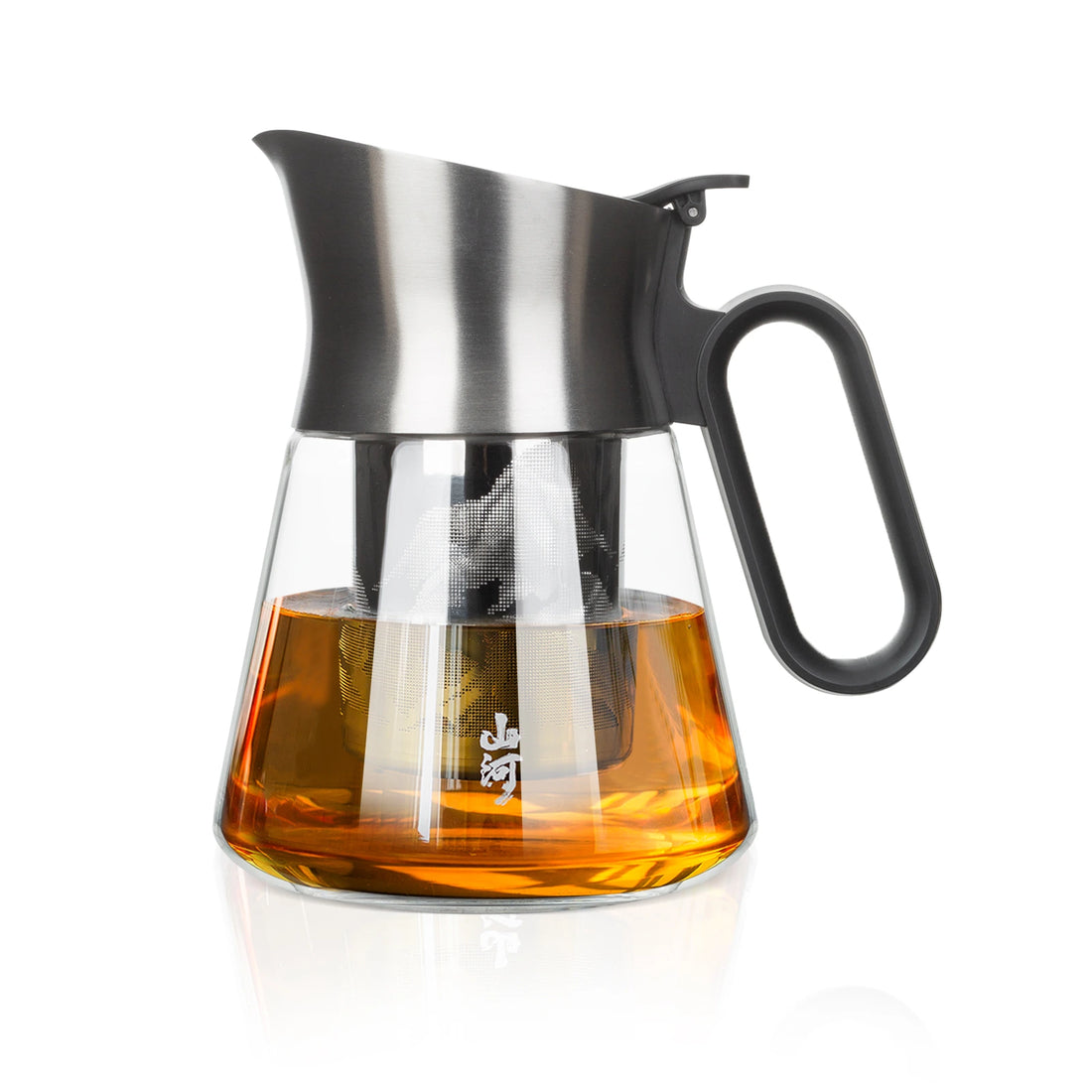 Small Glass Infuser Teapot 17 Oz with Stainless Steel Spout