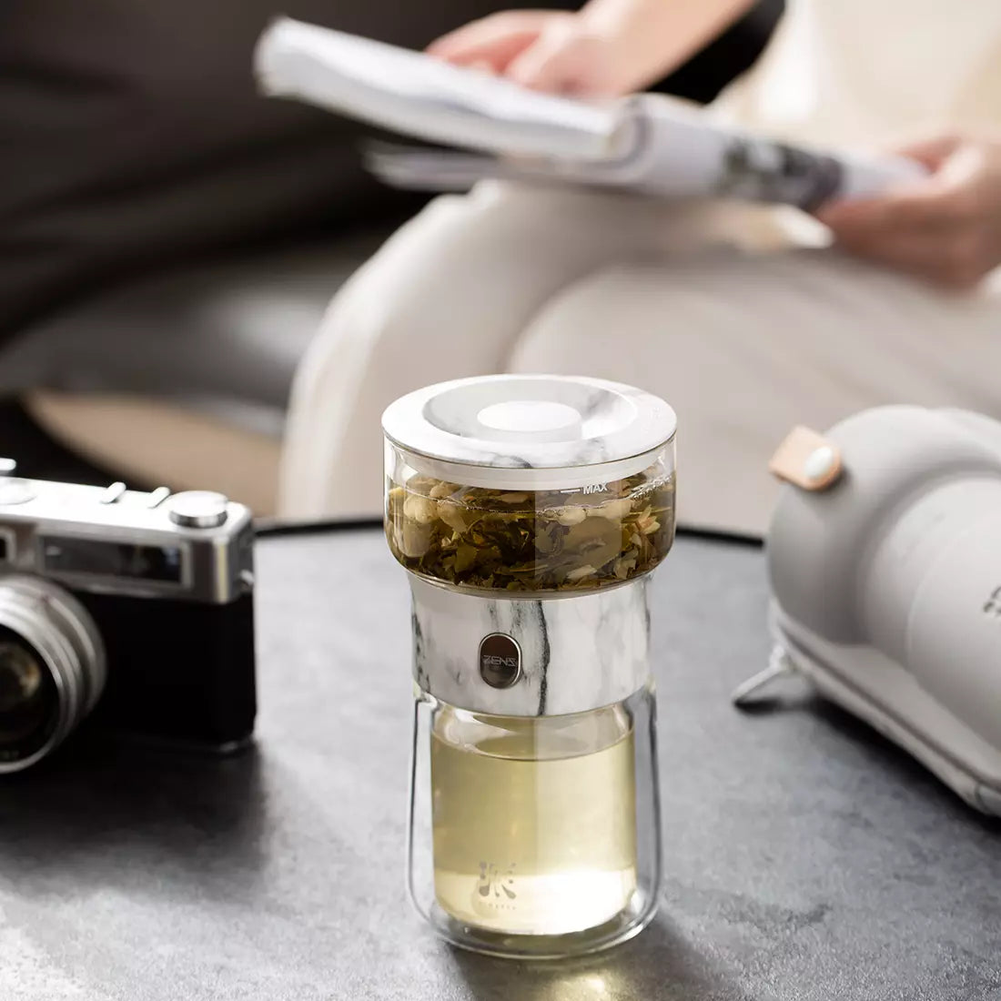 ZENS Smart Tea Maker with Travel Tea Kits 6.4 Oz Cup Marble – ZENSLIVING